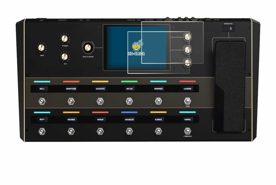 Image of the device Headrush Prime with a wide variety of screen protectors.