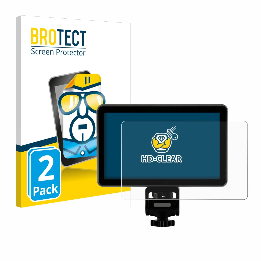 Front side of a product packaging with the brand logo BROTECT. Next to it is the device Rollei Viltrox DC-X3 6