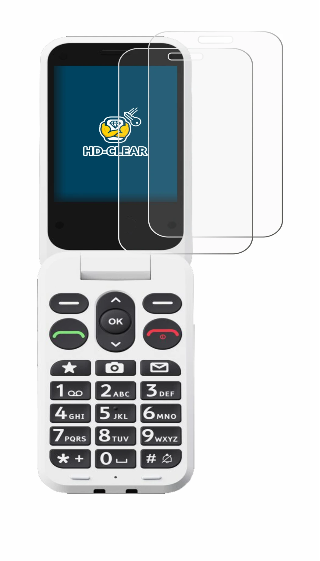 Image of the device Doro Leva L20 with a wide variety of screen protectors.