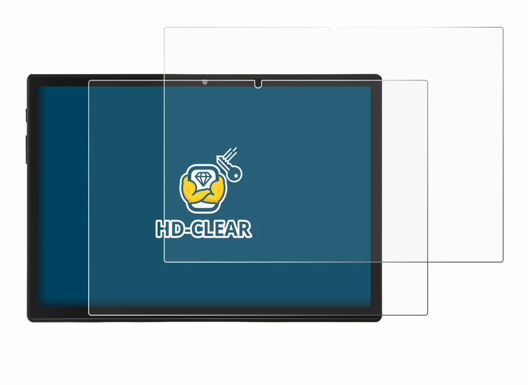Image of the device Acepad A150 with a wide variety of screen protectors.