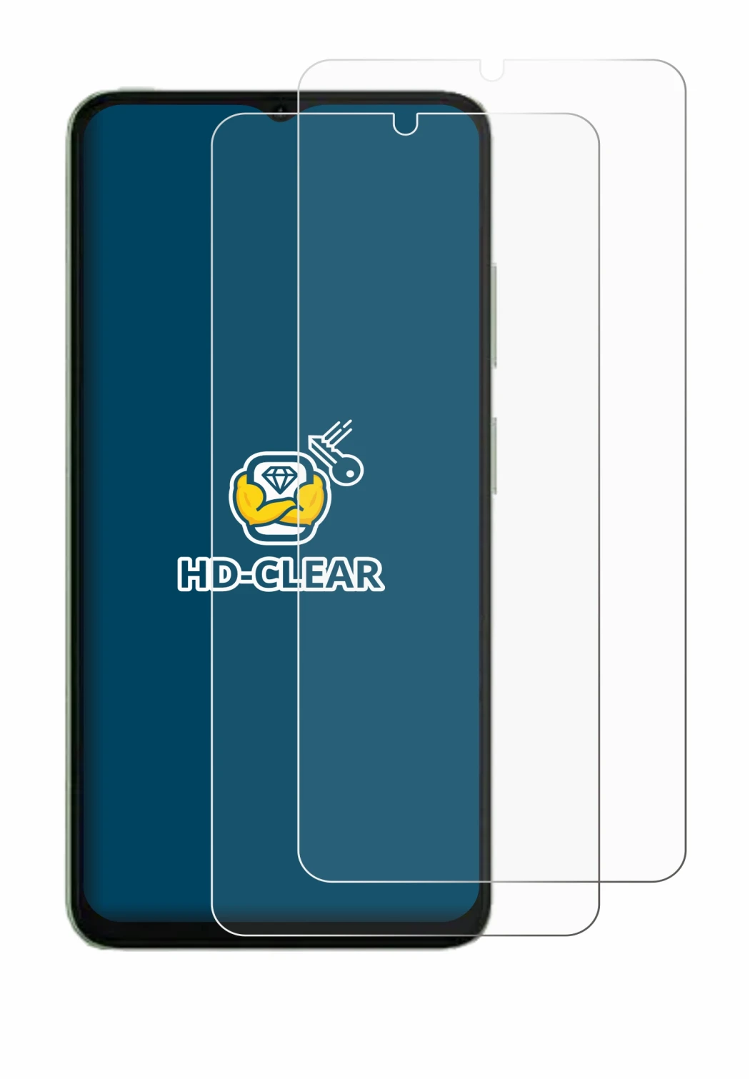 Image of the device Ulefone Note 19 with a wide variety of screen protectors.