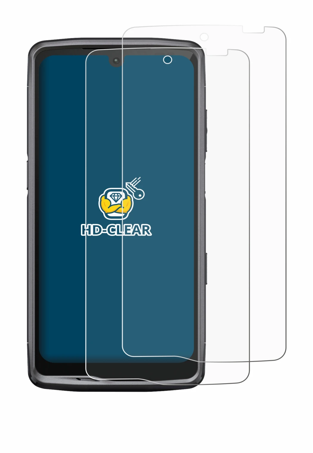 Image of the device Crosscall Stellar M6 with a wide variety of screen protectors.