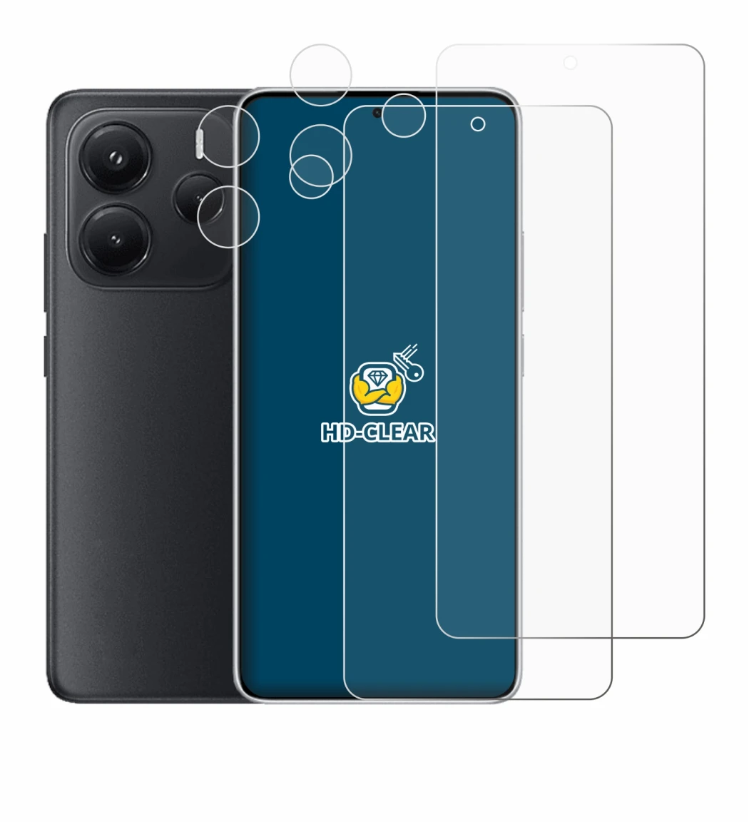 Image of the device Xiaomi Redmi Note 14 (Front+Camera) with a wide variety of screen protectors.