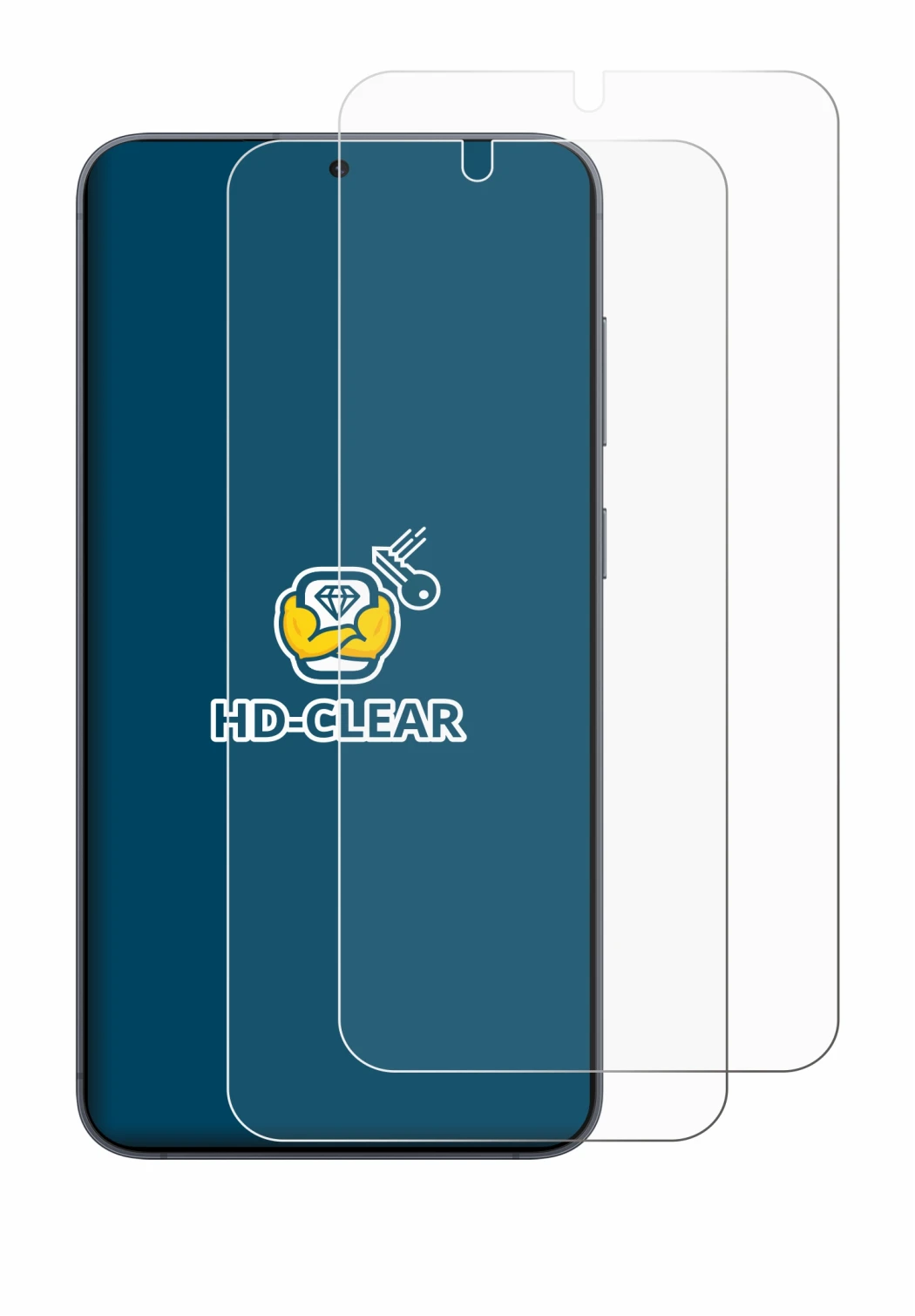 Image of the device Samsung Galaxy S25 Plus with a wide variety of screen protectors.