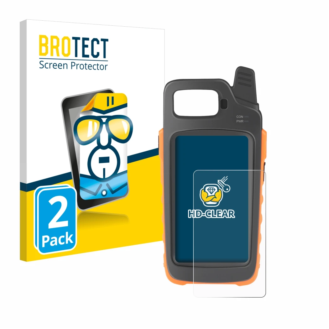 Front side of a product packaging with the brand logo BROTECT. Next to it is the device Xhorse Key Tool Max Pro shown with the