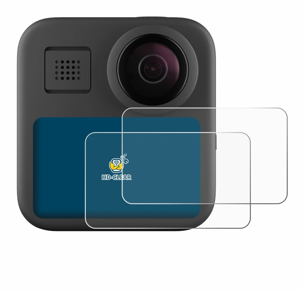 Image of the device GoPro Max (2025) with a wide variety of screen protectors.