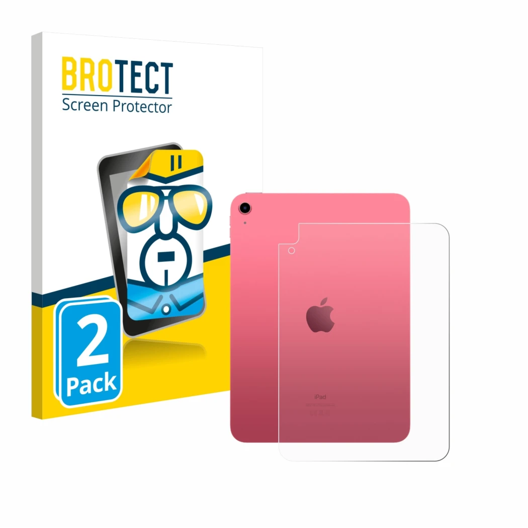Front side of a product packaging with the brand logo BROTECT. Next to it is the device Apple iPad A16 11
