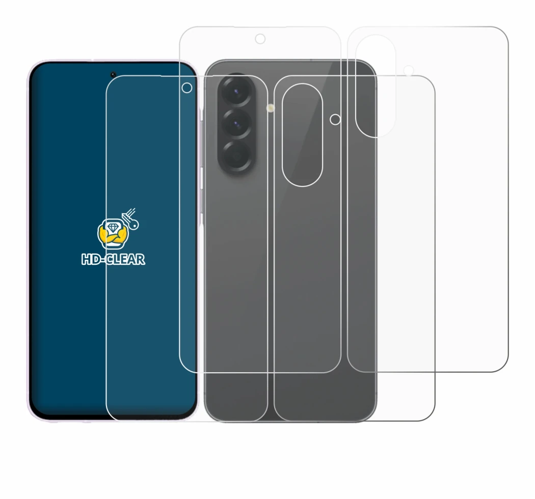 Image of the device Samsung Galaxy A56 5G (Front+Back) with a wide variety of screen protectors.