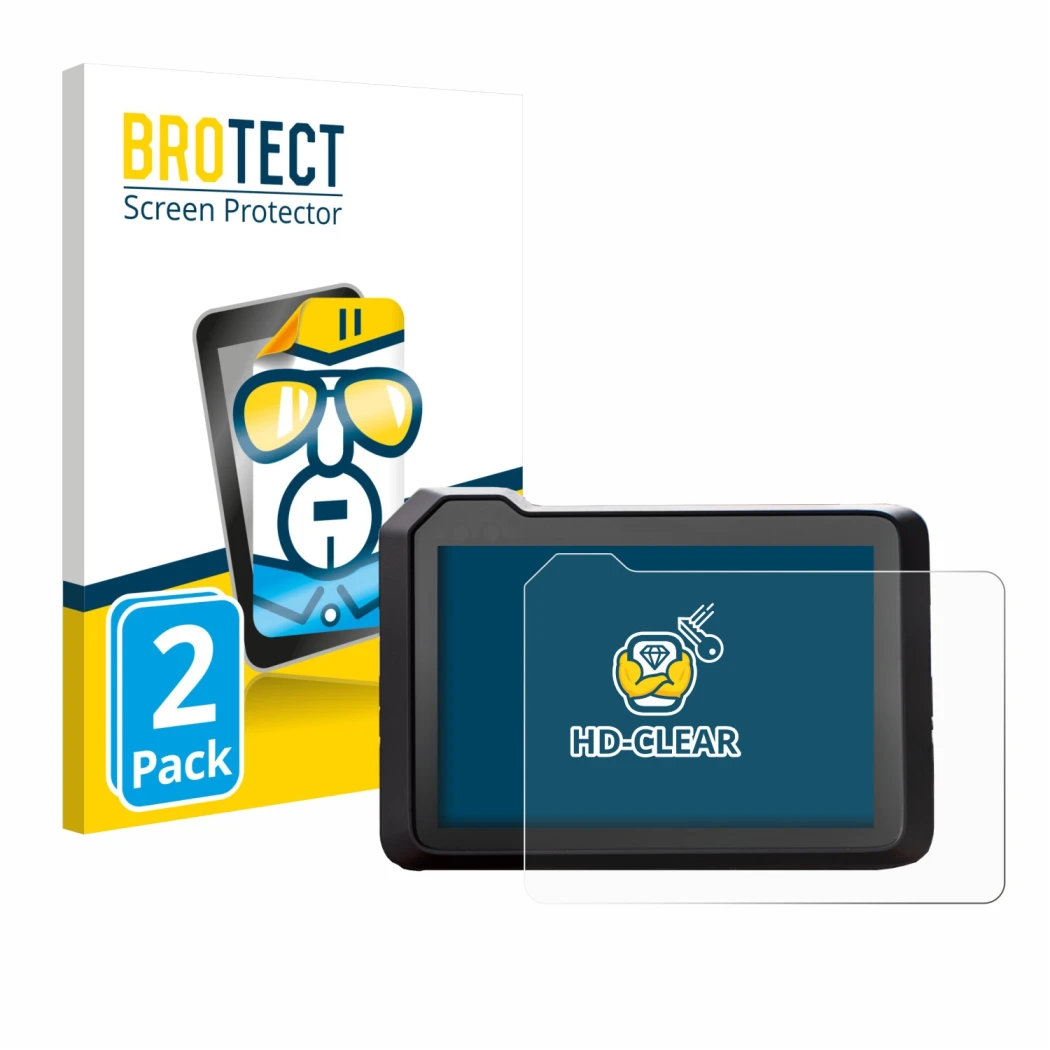 Front side of a product packaging with the brand logo BROTECT. Next to it is the device KTM 1390 Super Duke R 2025 5