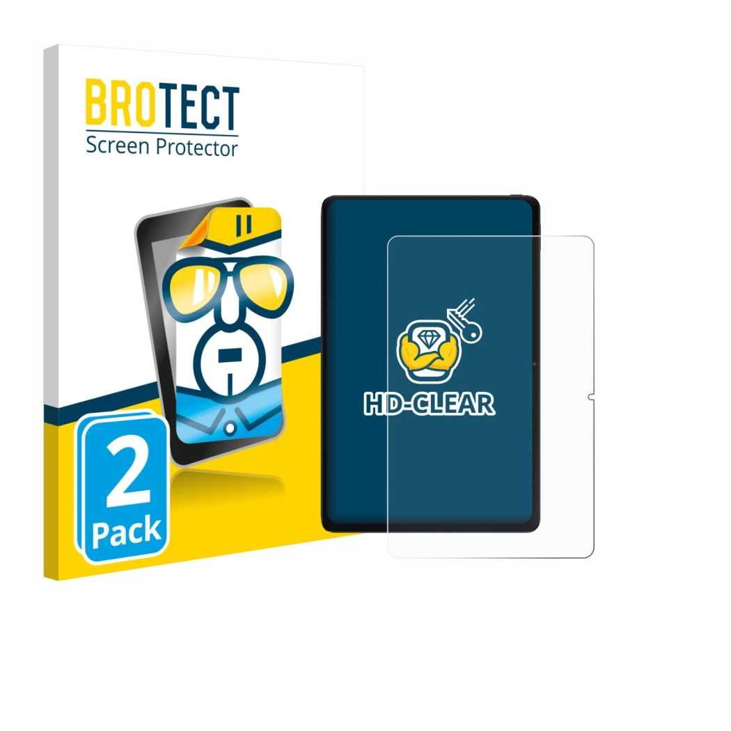 Front side of a product packaging with the brand logo BROTECT. Next to it is the device Xiaomi POCO Pad 12.1