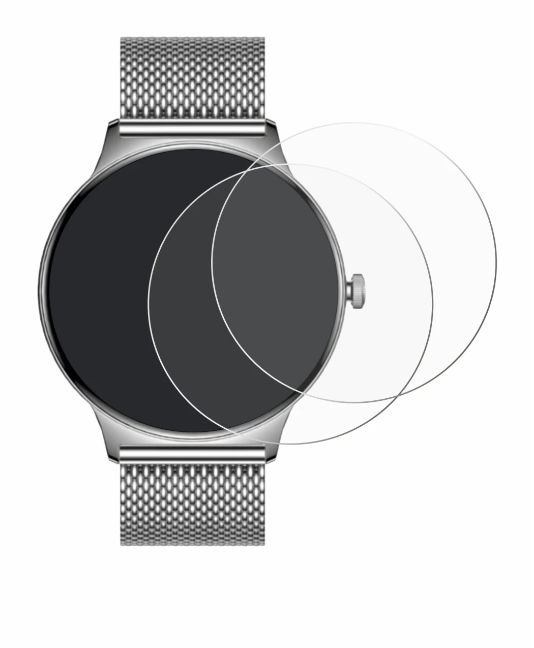 Image of the device Pireware Slim Smartwatch with a wide variety of screen protectors.