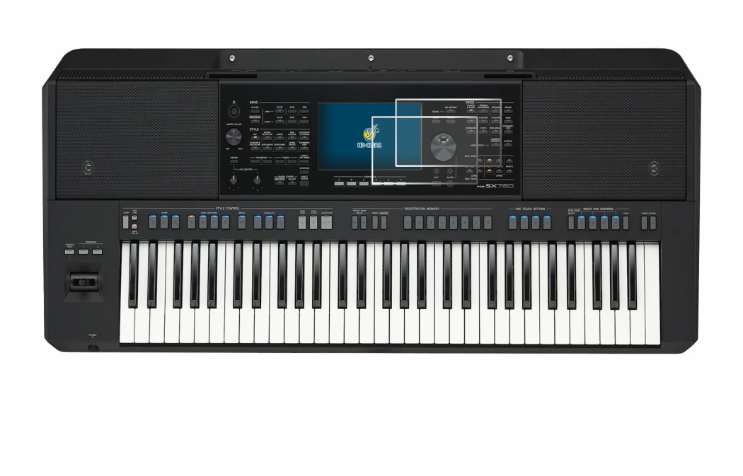 Image of the device Yamaha PSR-SX720 with a wide variety of screen protectors.