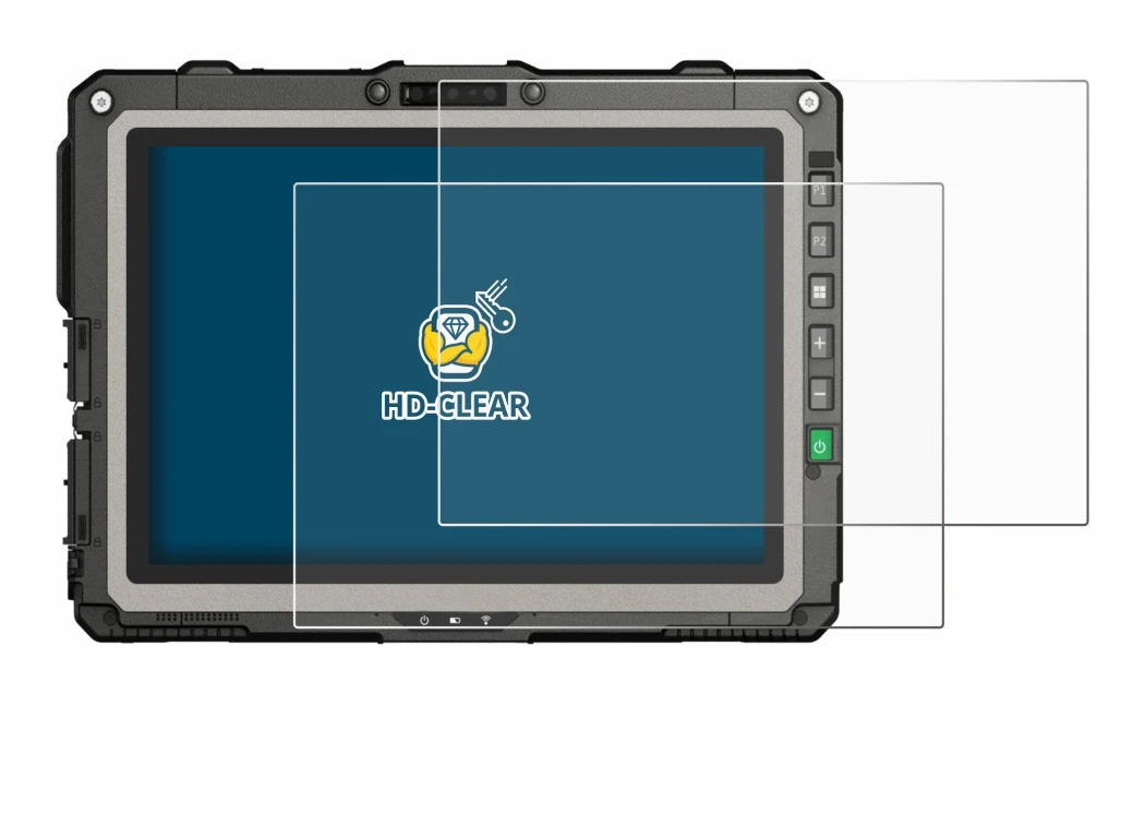 Image of the device Getac UX10 G3 with a wide variety of screen protectors.
