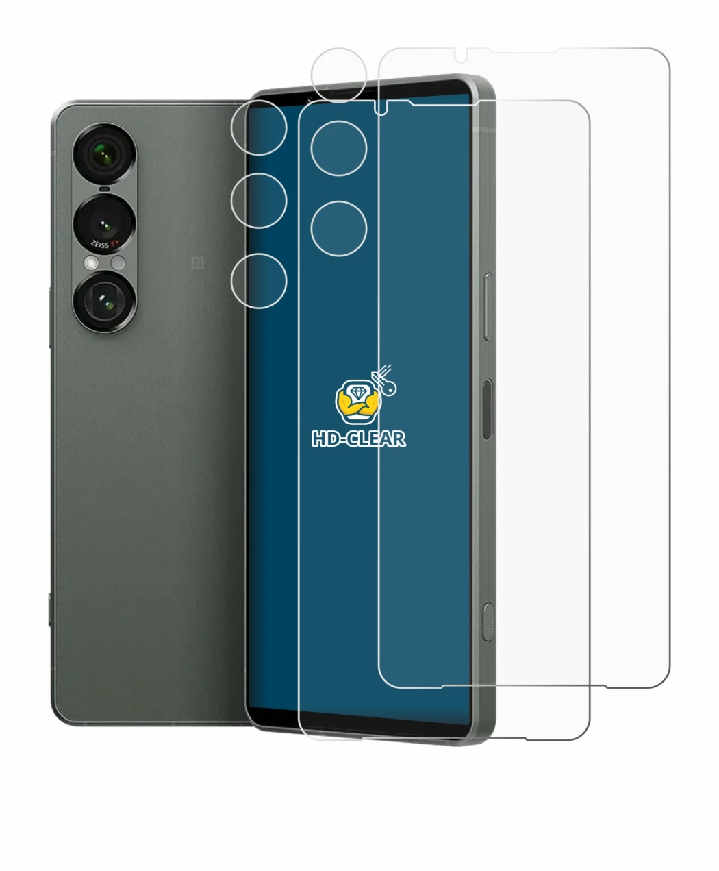 Image of the device Sony Xperia 1 VII (Front+Camera) with a wide variety of screen protectors.