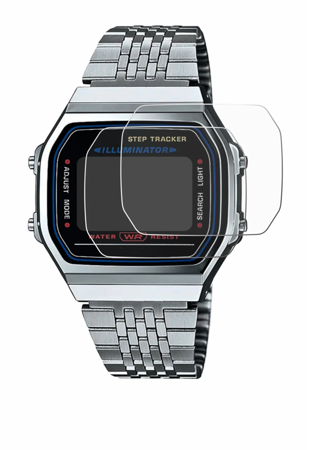 Image of the device Casio iconic ABL-100WE-1A with a wide variety of screen protectors.