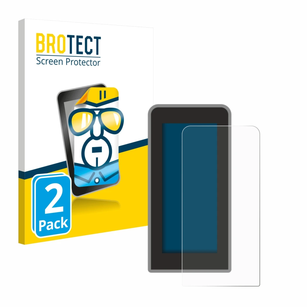 Front side of a product packaging with the brand logo BROTECT. Next to it is the device Tenways CGO600 Pro shown with the corr
