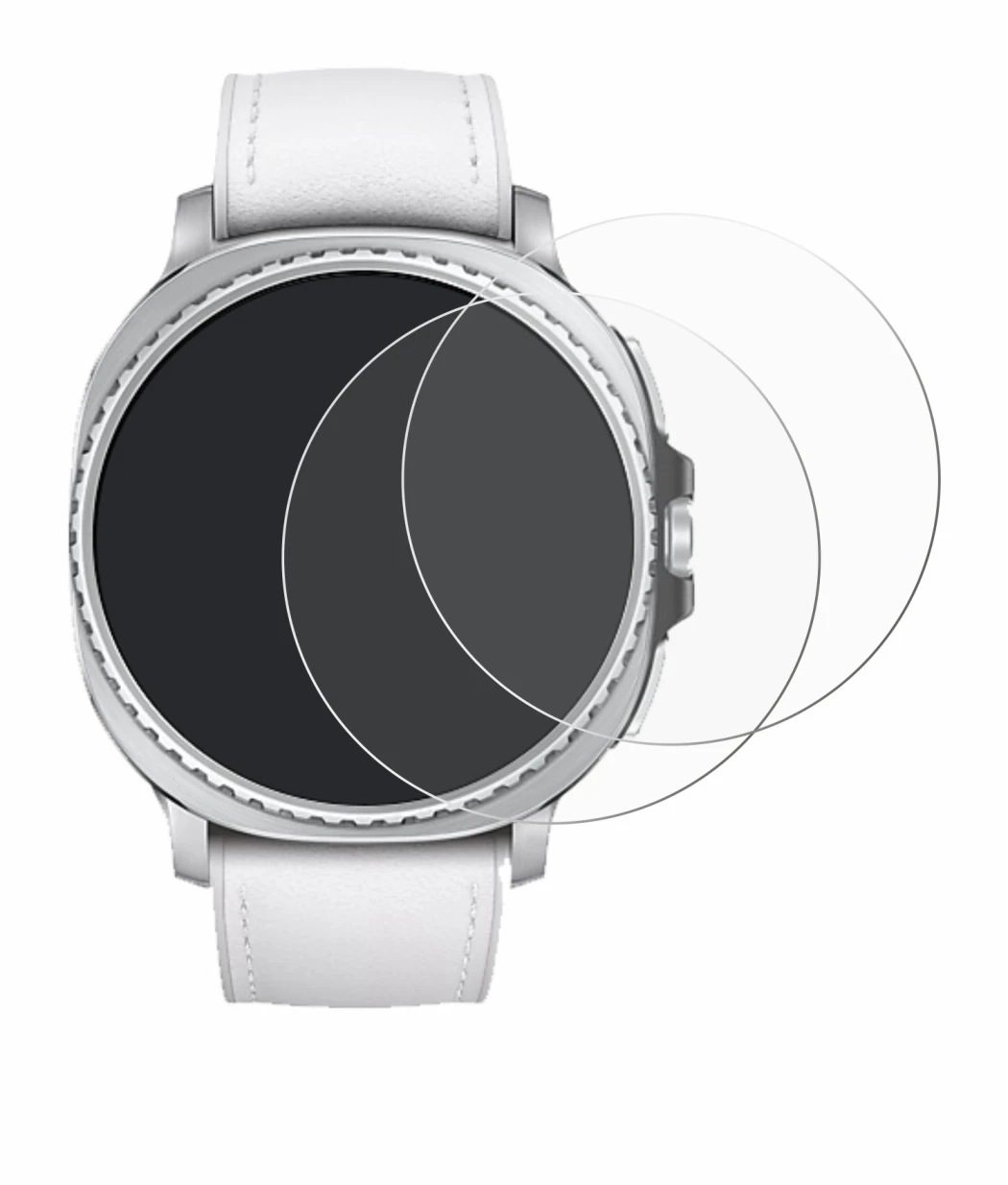 Image of the device Samsung Galaxy Watch 8 Classic (46 mm) with a wide variety of screen protectors.
