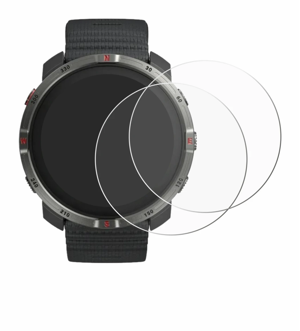 Image of the device Polar Grit X2 with a wide variety of screen protectors.