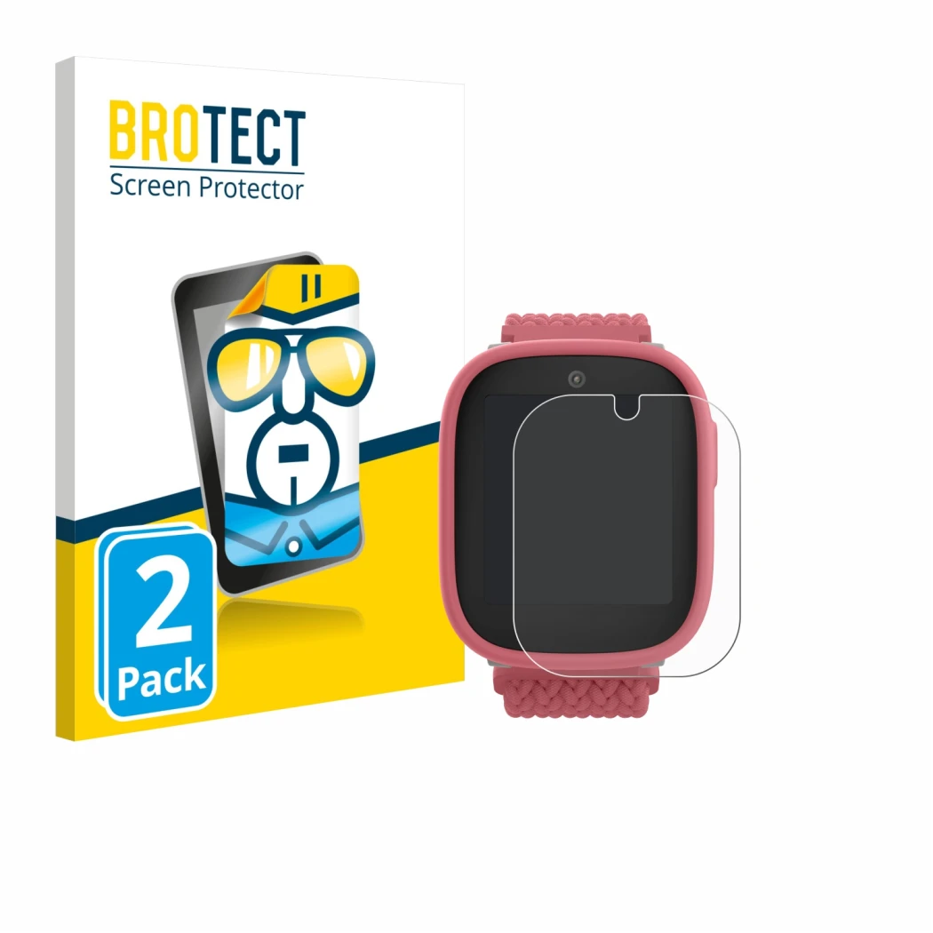 Front side of a product packaging with the brand logo BROTECT. Next to it is the device Xplora X6 Play 2025 (2nd generation) s