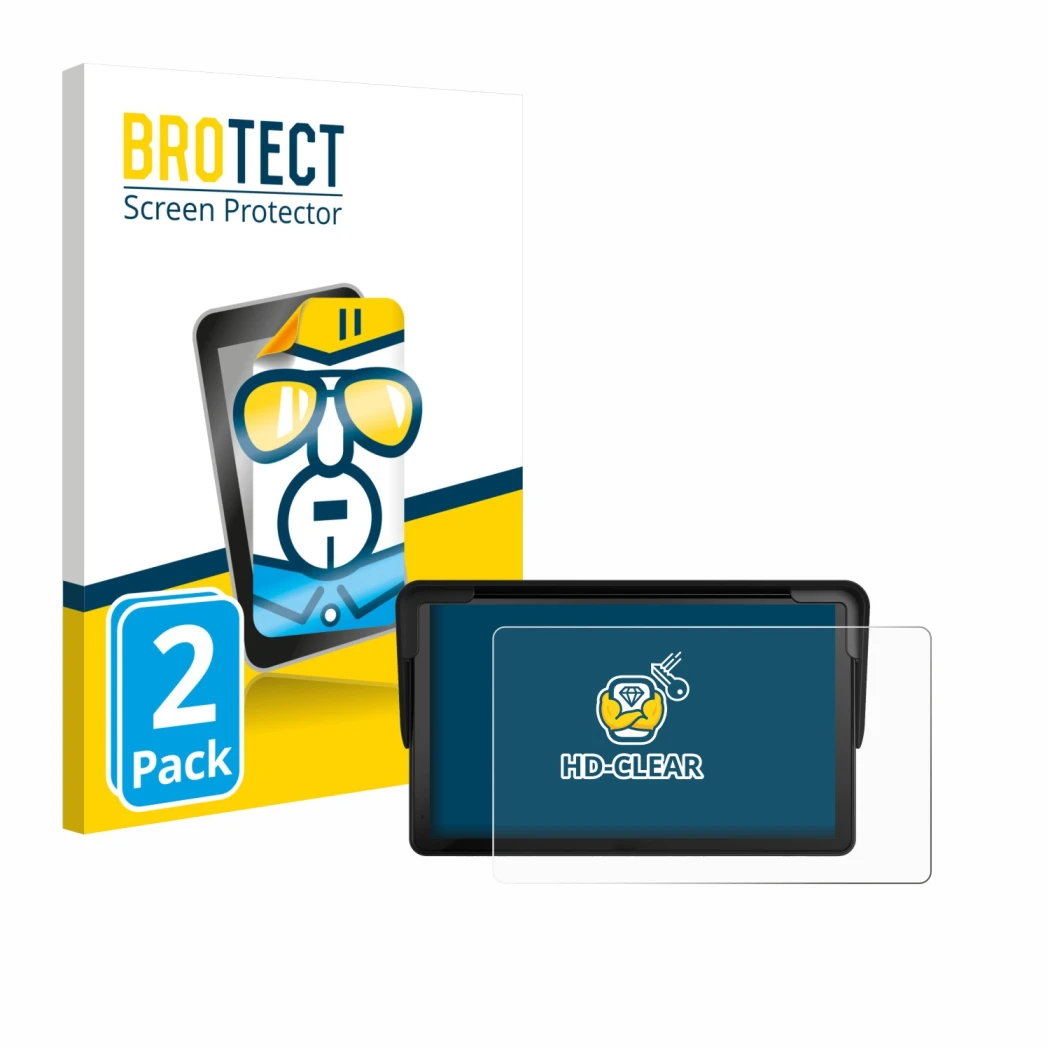 Front side of a product packaging with the brand logo BROTECT. Next to it is the device Carpuride V3 7