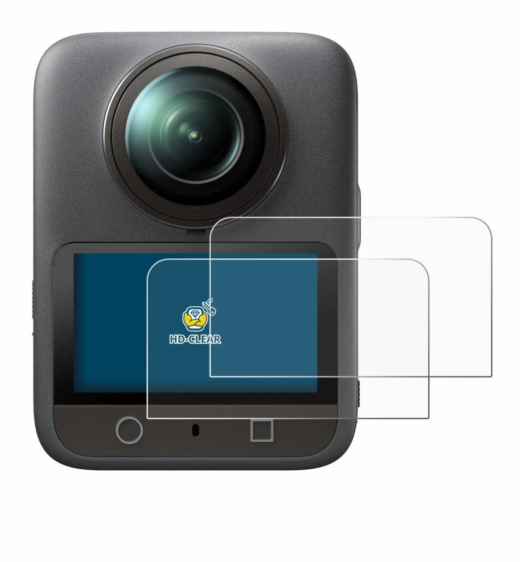 Image of the device DJI Osmo 360 with a wide variety of screen protectors.