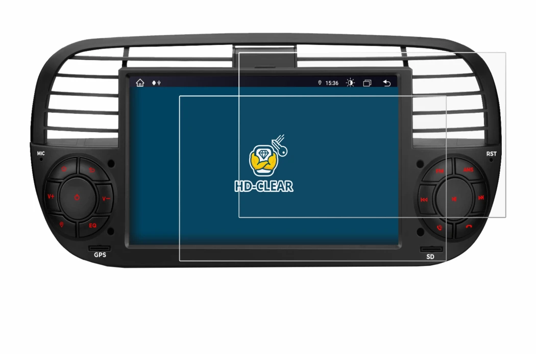 Image of the device Xtrons IA7250FLBS with a wide variety of screen protectors.