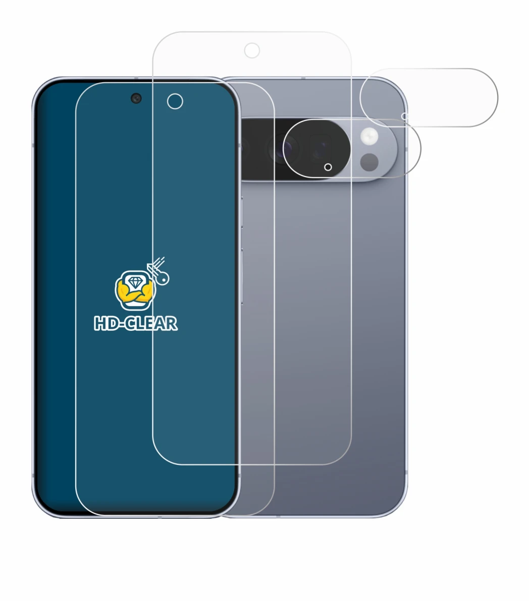 Image of the device Google Pixel 10 Pro (Front+Camera) with a wide variety of screen protectors.