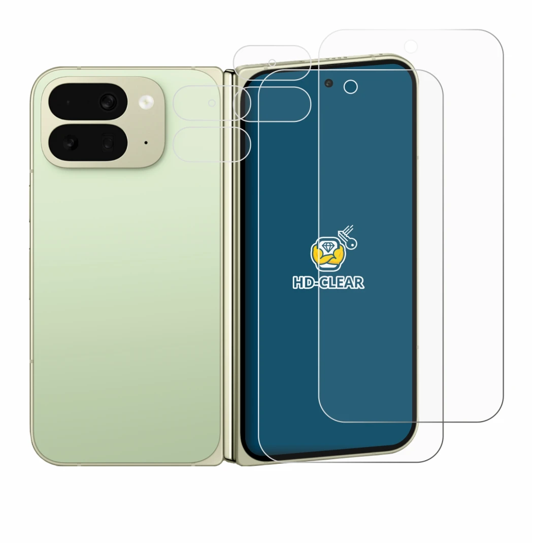 Image of the device Google Pixel 10 Pro Fold (Front+Camera) with a wide variety of screen protectors.