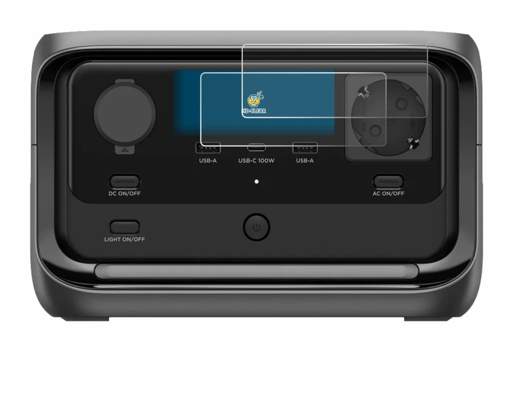 Image of the device EcoFlow River 3 Plus with a wide variety of screen protectors.