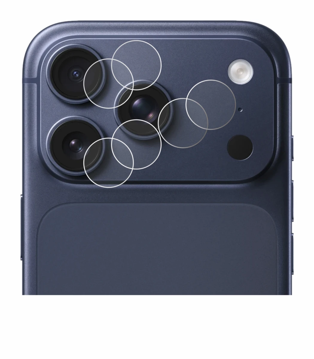 Image of the device Apple iPhone 17 Pro (ONLY Camera Lens) with a wide variety of screen protectors.