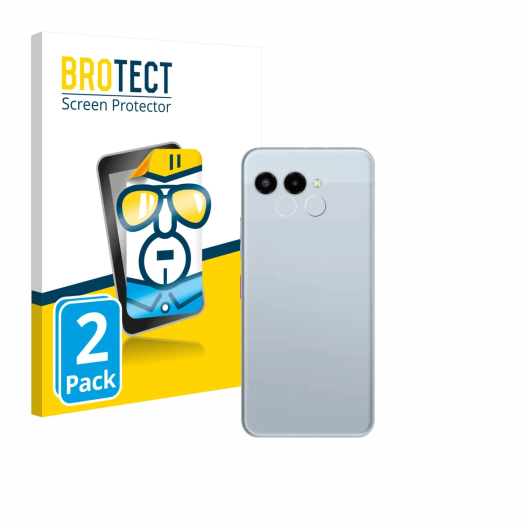 Front side of a product packaging with the brand logo BROTECT. Next to it is the device Telekom T Phone 3 (ONLY Camera Lens) s