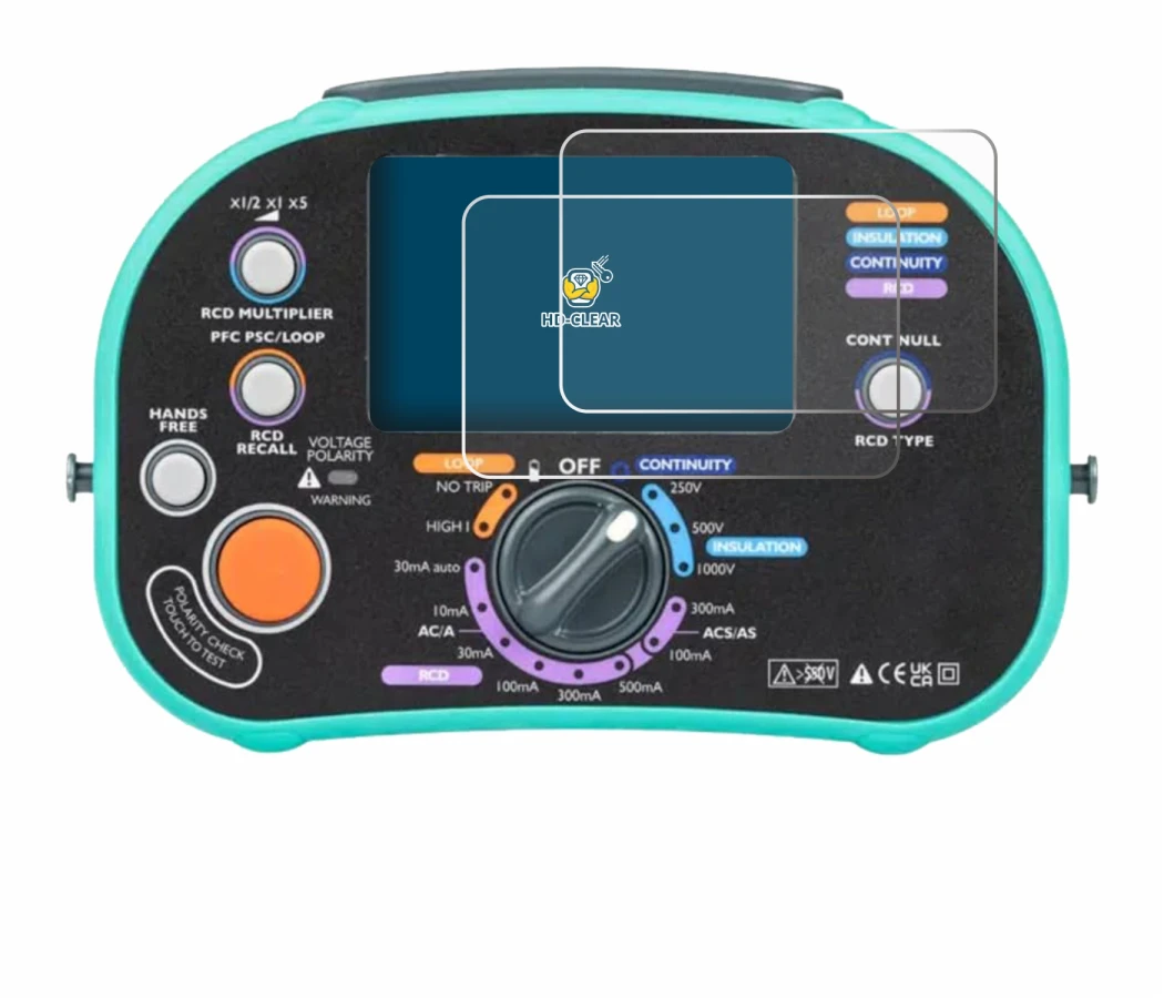 Image of the device Kewtech KT63DL with a wide variety of screen protectors.
