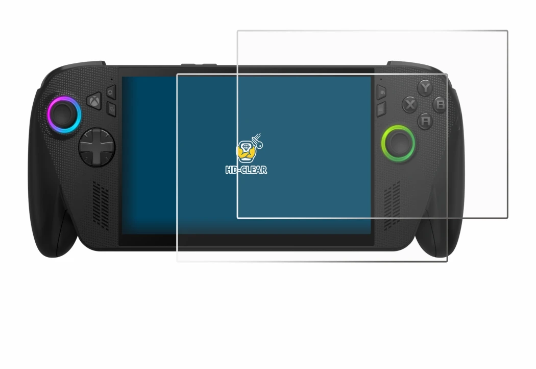 Image of the device ASUS ROG Ally X 2025 with a wide variety of screen protectors.