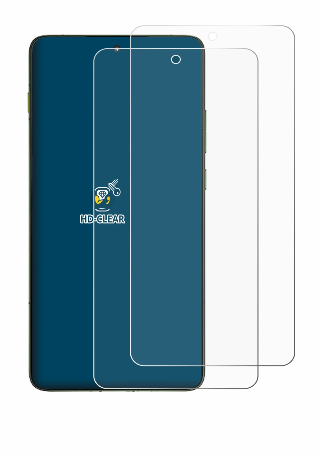 Image of the device Motorola Edge 70 with a wide variety of screen protectors.