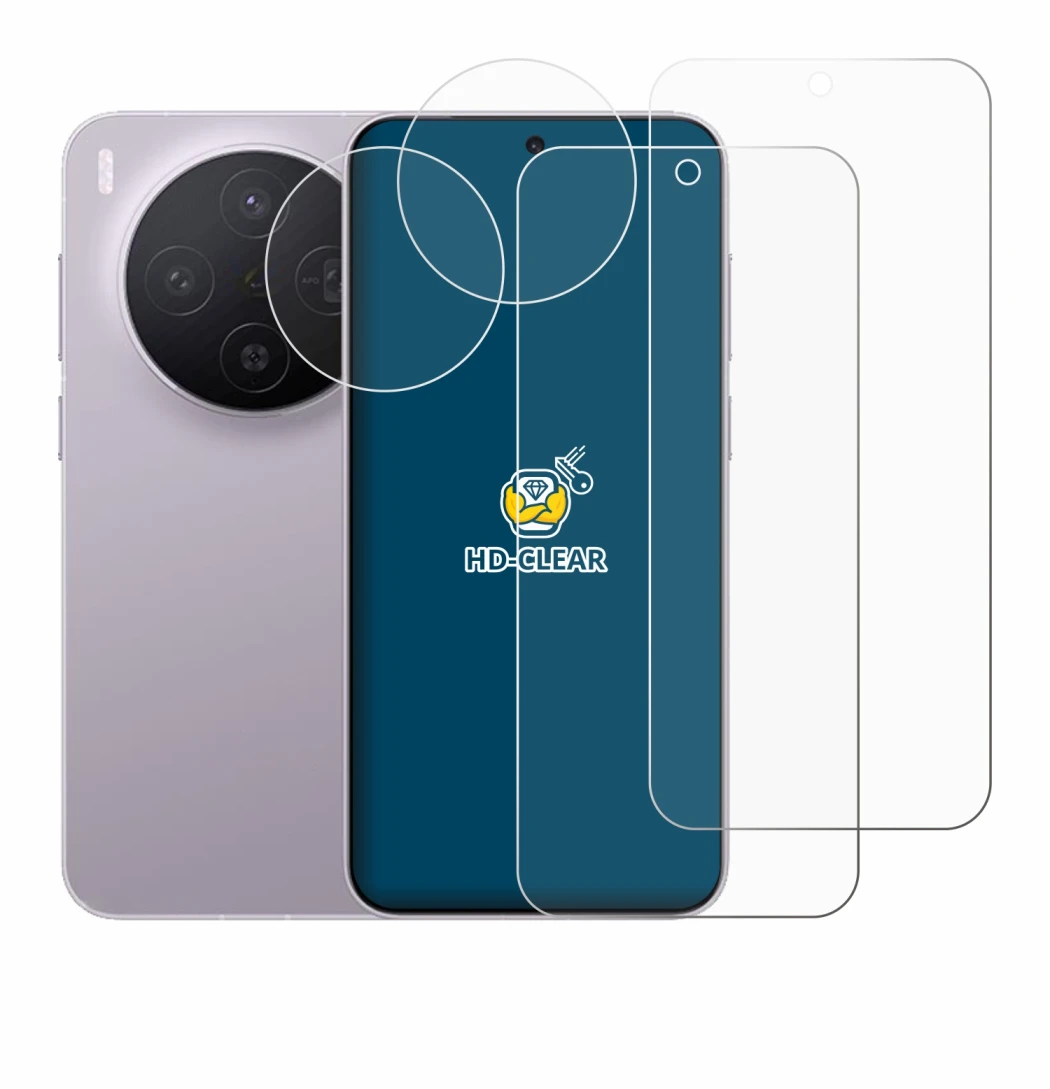 Image of the device Vivo X300 Pro (Front+Camera) with a wide variety of screen protectors.