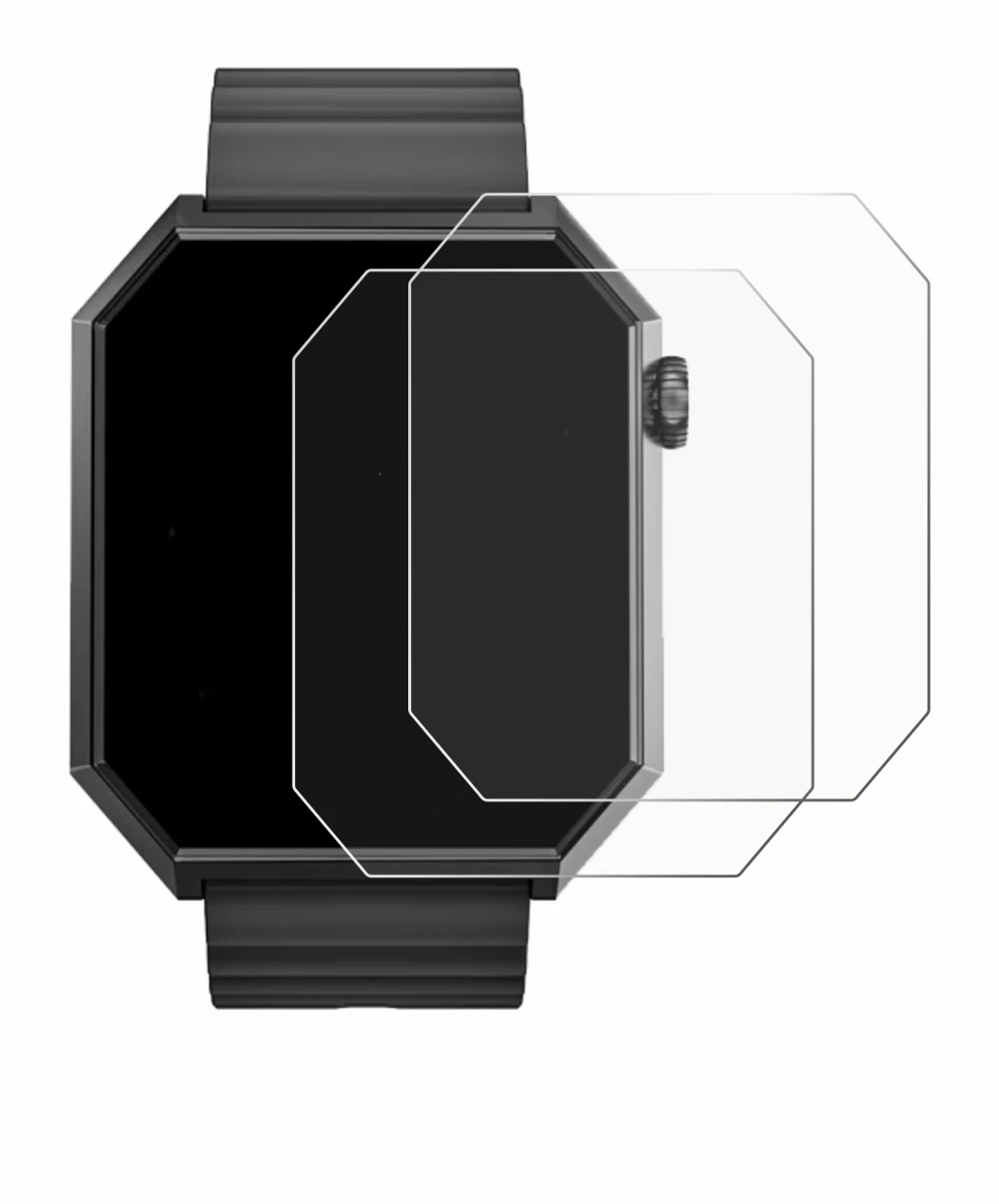 Image of the device Rollme Edge with a wide variety of screen protectors.