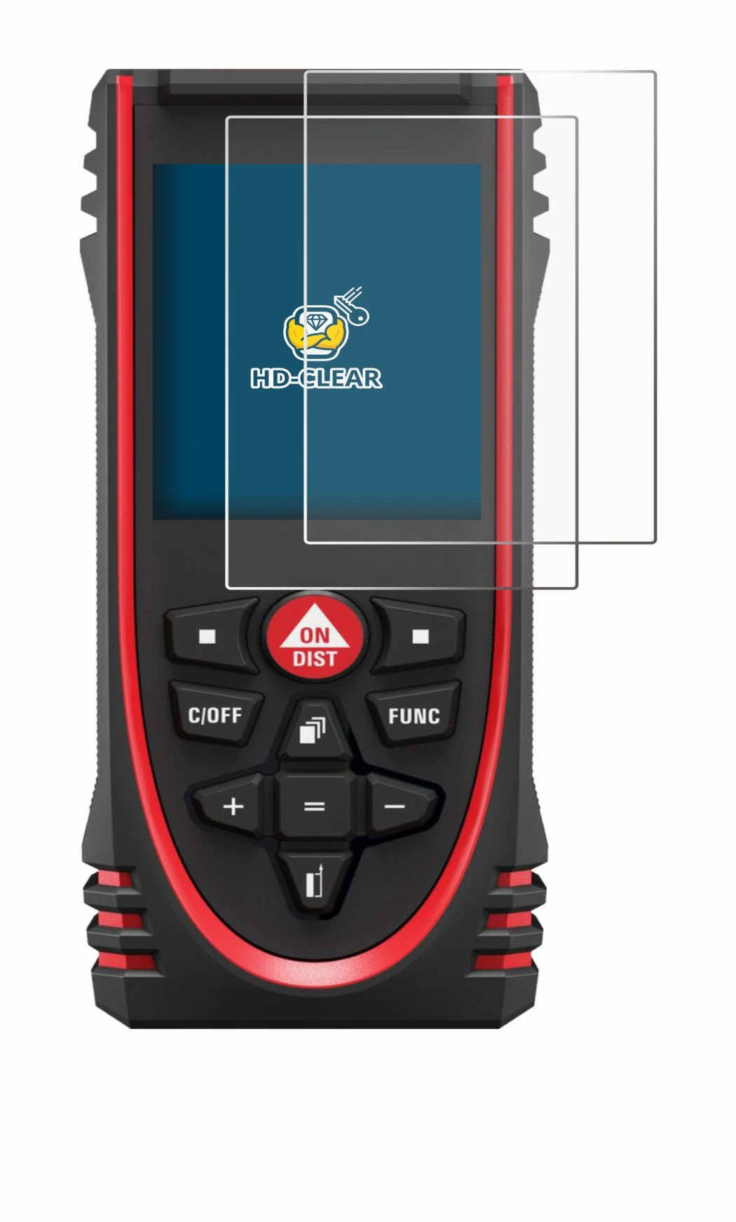Image of the device Leica DISTO X3 with a wide variety of screen protectors.