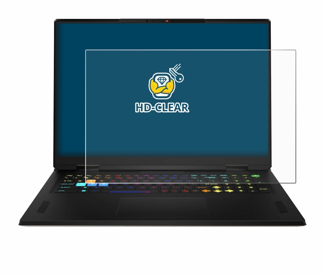 Image of the device MSI Vector A18 HX 2025 with a wide variety of screen protectors.