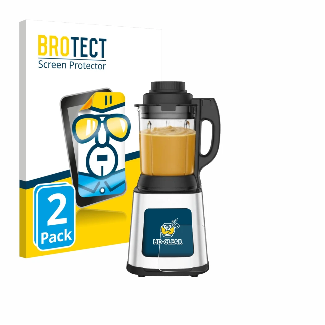 Front side of a product packaging with the brand logo BROTECT. Next to it is the device Moulinex LM83SD10 shown with the corre