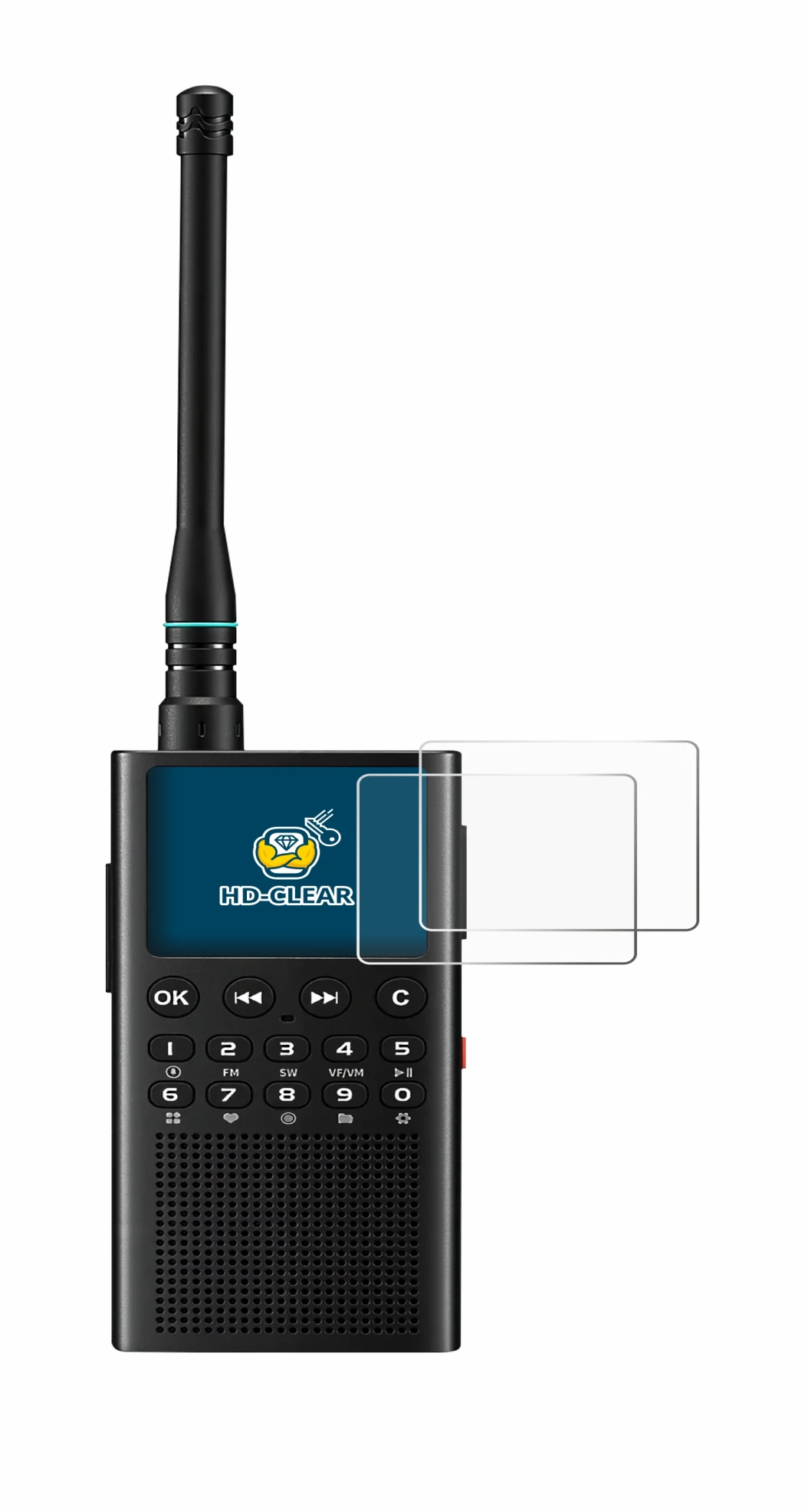 Image of the device Choyong WT2 with a wide variety of screen protectors.