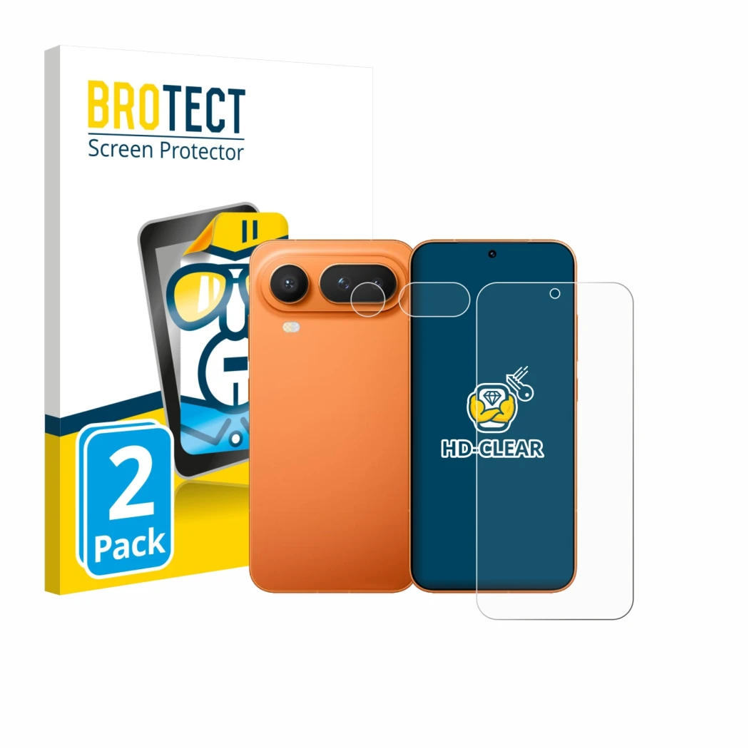Front side of a product packaging with the brand logo BROTECT. Next to it is the device Honor Magic 8 Pro Lite (Front+Camera)