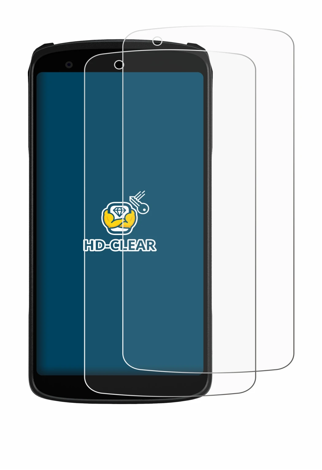 Image of the device Zebra TC22R with a wide variety of screen protectors.