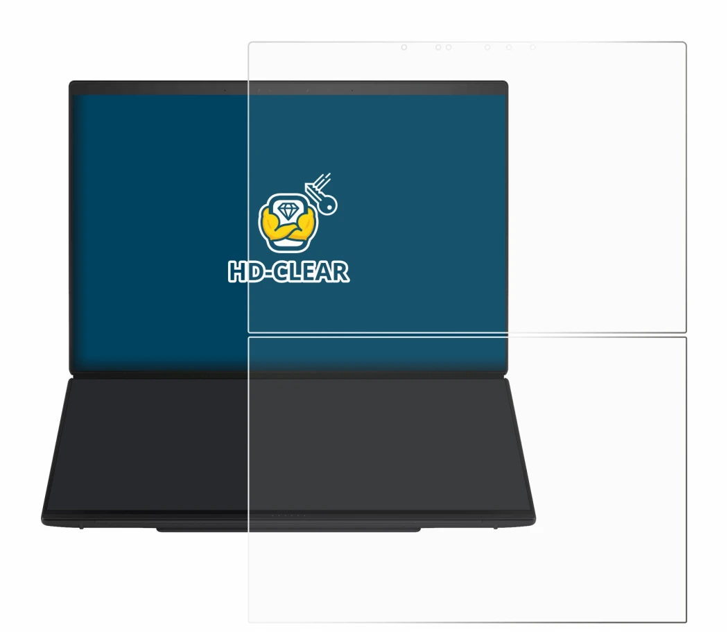 Image of the device ASUS ZenBook Duo UX8407 with a wide variety of screen protectors.