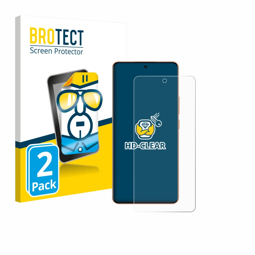 Front side of a product packaging with the brand logo BROTECT. Next to it is the device realme P4 Pro 5G shown with the corres