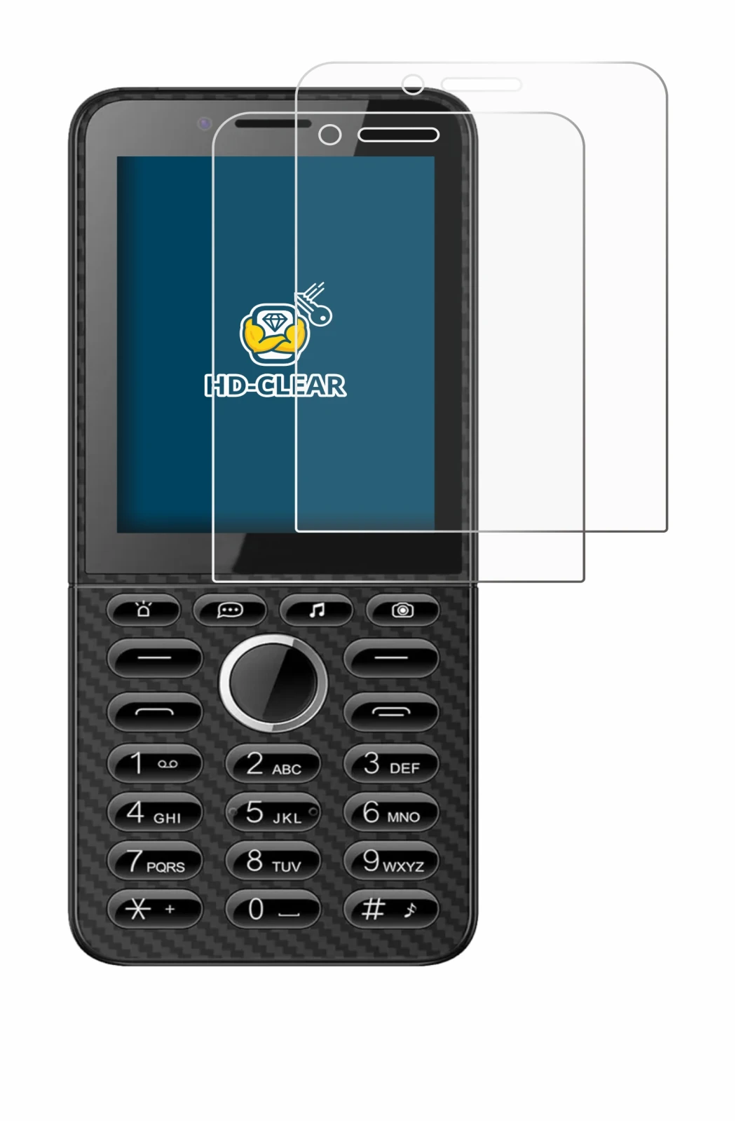 Image of the device Energizer E288S with a wide variety of screen protectors.