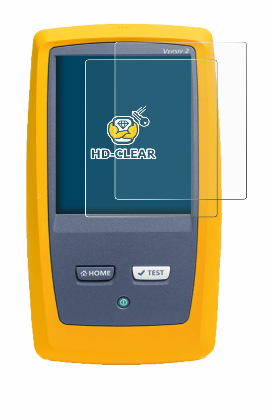 Image of the device Fluke DSX8000 with a wide variety of screen protectors.