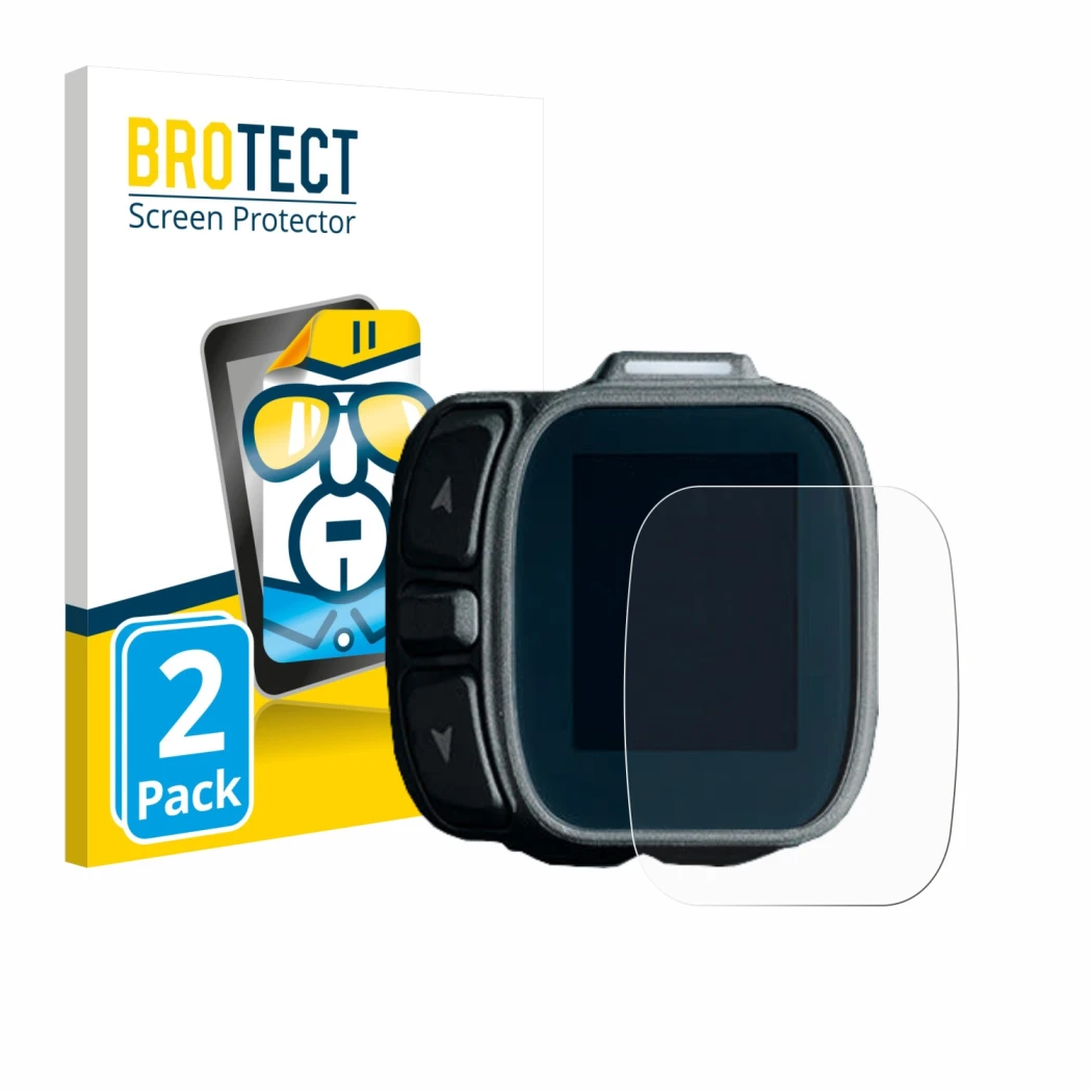 Front side of a product packaging with the brand logo BROTECT. Next to it is the device Giant Ridecontrol Dash 2 2026 shown wi