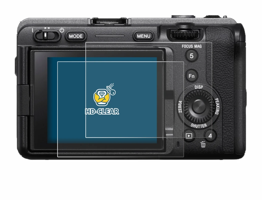Image of the device Sony FX3A (ILME‑FX3A) with a wide variety of screen protectors.