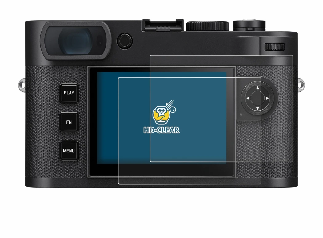 Image of the device Leica M EV1 with a wide variety of screen protectors.