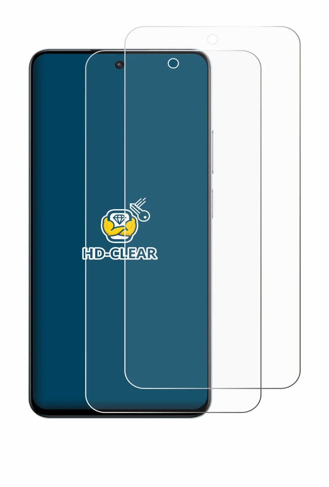 Image of the device realme P3x with a wide variety of screen protectors.